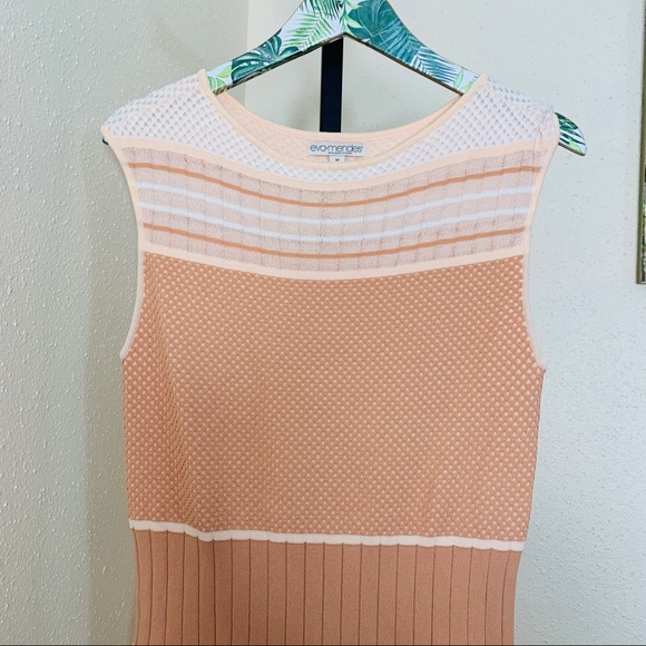 Eva Mendes peach sweater wiggle dress medium - Picture 3 of 8